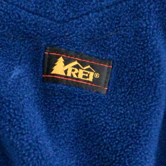 Vintage REI Blue Black Half Zip Fleece Pullover Sweater L - Picture 8 of 12